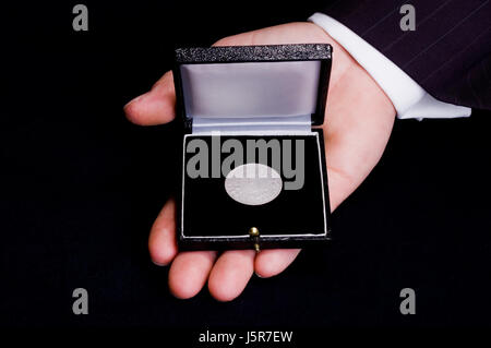 5 DM in mnzschatulle Stockfoto