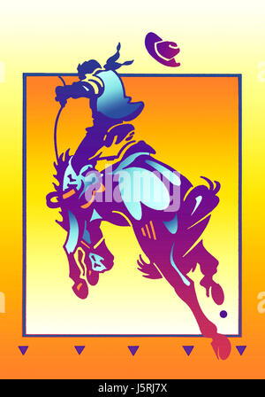 Cowboy Reitpferd beim rodeo Stockfoto