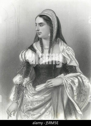 Isabella i. von Kastilien (1451-1504), Königin von Kastilien und später Spanien durch Heirat mit Ferdinand II von Aragon bei Aragon und Kastilien wurden vereinheitlicht, Portrait Stockfoto