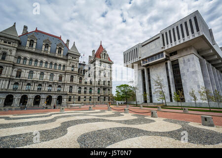 Die New York State Capitol und Gebäude in der Empire State Plaza, in Albany, New York. Stockfoto