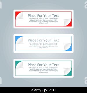 Eine Reihe von einfachen bunten horizontale Banner mit Platz für Sie t Stock Vektor