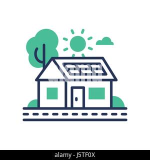 Eco House - moderne Vektor einzeilige icon Stock Vektor