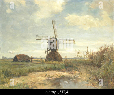 'Zonnige dag'; Een Molen Aan Een Wetering Rijksmuseum SK-A-3082 Stockfoto