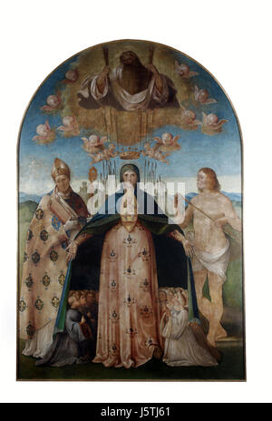 Benedetto Diana: Madonna-Hilf mit Saint Louis von Toulouse und Saint Sebastian Stockfoto