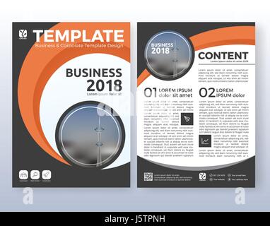 Mehrzweck corporate Business-Flyer-Layout-Design. Geeignet für Flyer, Broschüre, Buch-Cover und Jahresbericht. Orange-schwarze Farbmuster in A4 s Stock Vektor