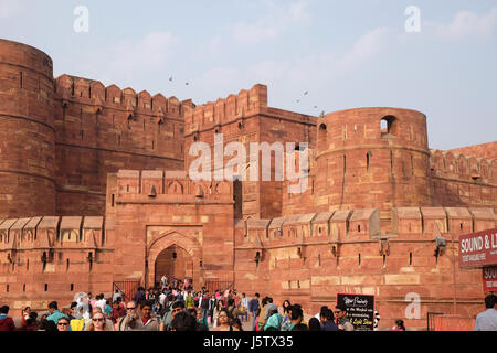 Amar Singh Tor der Agra Fort, UNESCO-Weltkulturerbe in Agra. Uttar Pradesh, Indien am 14. Februar 2016. Stockfoto