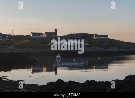 Abendlicht am Arinagour auf der Hebridean Insel Coll Stockfoto