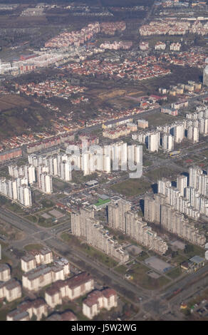 Luftaufnahme von Belgrad, Hauptstadt von Serbien, am 6. Februar 2016. Stockfoto