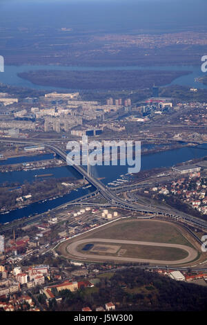 Luftaufnahme von Belgrad, Hauptstadt von Serbien, am 6. Februar 2016. Stockfoto