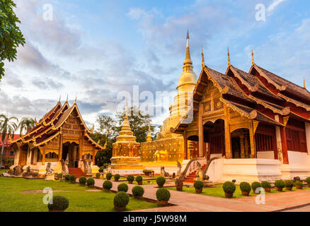 Wat Phra Singh Woramahaviharn. Buddhistischer Tempel in Chiang Mai, Thailand. Stockfoto