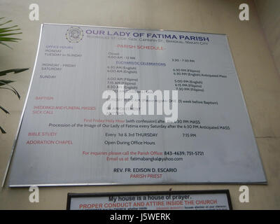 01059 unserer lieben Frau von Fatima Pfarrkirche gen Capinpin Street, Bangkal, Makati City 13 Stockfoto