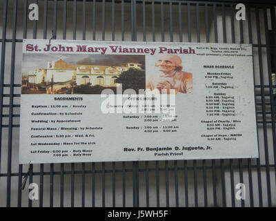 03390 Saint John Mary Vianney Pfarrkirche Cembo, Makati City 07 Stockfoto