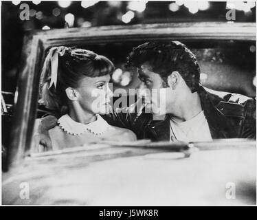 Olivia Newton-John, John Travolta, am Set des Films, "Fett", 1978 Stockfoto