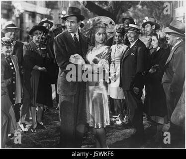 James Stewart, Gloria Grahame, am Set des Films: "Es ist ein wundervolles Leben" 1946 Stockfoto