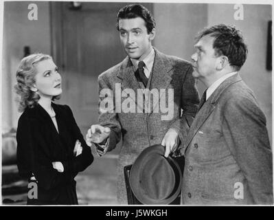 Jean Arthur, James Stewart, Thomas Mitchell, am Set des Films, "Mr. Smith Goes to Washington", 1939 Stockfoto