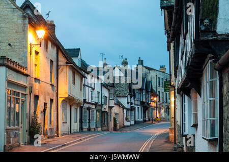 Morgendämmerung in Cotswold Stadt von Winchcombe, Gloucestershire, England. Stockfoto