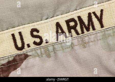 US Army Patch auf Wüste uniform Stockfoto