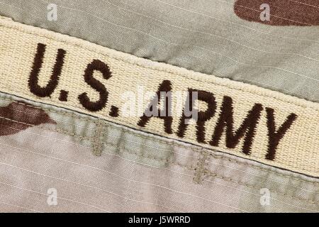 US Army Patch auf Wüste uniform Stockfoto