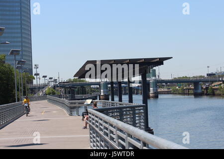 Schuylkill River Trail Walk in Philadelphia, PA Stockfoto