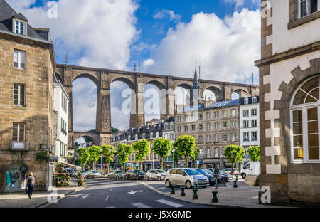 Frankreich, Bretagne, Finistére Abteilung, Morlaix, Ort des Otages und dem Viadukt von Morlaix Stockfoto