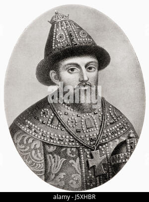 Michael i. von Russland, 1596 – 1645.  Die ersten russischen Zaren des Hauses Romanow.  Hutchinson Geschichte der Nationen veröffentlichte 1915. Stockfoto