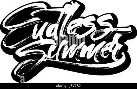 Endless Summer. Moderne Kalligraphie Hand Schriftzug für den Siebdruck Druck Stock Vektor