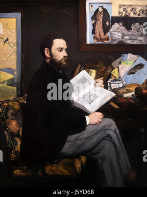 Emile Zola (1840-1902), Porträt des französischen Autors von Edouard Manet (1832-1883), Öl auf Leinwand, 1868 Stockfoto