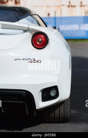 Lotus Evora 400 Sportwagen Heck abstrakt Stockfoto