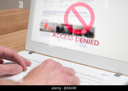 blockierte Webseite Symbol auf einem Computerbildschirm Stockfoto