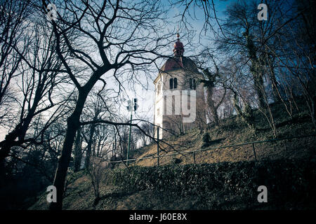 Graz, Österreich - 16. Januar 2011: Ansicht der anschließend Turm auf dem Schlossberg Hill, Graz, Steiermark, Österreich Stockfoto