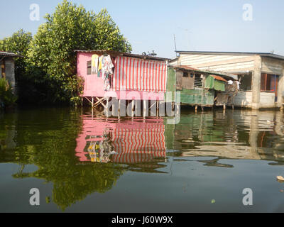 Dieser Eintrag bezieht sich wahrscheinlich auf eine geografische oder infrastrukturelle Aufzeichnung der Malolos River Districts auf den Philippinen, insbesondere auf Orte wie Atlag, Panasahan und Calero, Schlüsselgebiete in der Provinz Bulacan. Stockfoto
