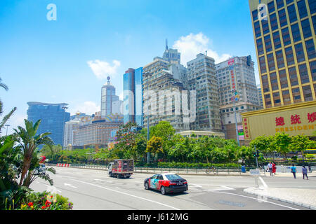 Macao, CHINA - 11. Mai 2017: schöne Landschaft Gebäude in Dowtown Macau China Stockfoto