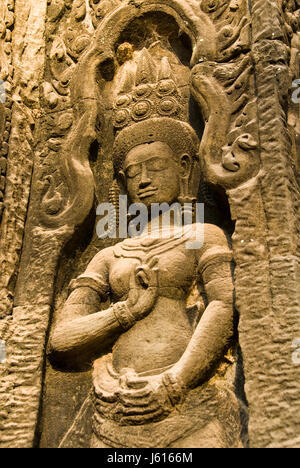 Der Ta Prohm Tempel in Angkor, Siem Reap, Kambodscha, häufig genannt den "Tomb Raider Tempel" aufgrund ihres Aussehens in der Tomb Raider Filme. Stockfoto