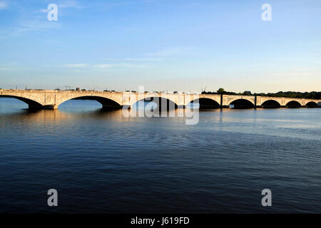 Arlington Memorial Bridge und Potomac River Washington DC USA Stockfoto