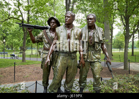 Drei Soldaten oder Soldaten Statue an der Vietnam Veterans Memorial Washington DC USA Stockfoto