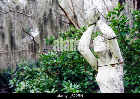 Charleston South Carolina, Lowcountry, Ashley River Road, Magnolia Plantation & Gardens, 1676, Kulturerbe, Skulptur, weibliche Figur, SC091121029 Stockfoto