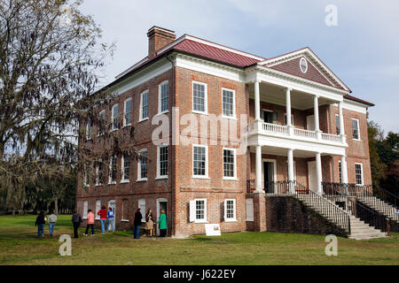 Charleston South Carolina, Lowcountry, Ashley River Road, Drayton Hall, Plantage, georgianische palladianische Architektur, 1738, Kolonialstil, Haus Häuser Häuser r Stockfoto