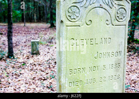 Charleston South Carolina, Lowcountry, Ashley River Road, Drayton Hall, Plantage, Ein heiliger Ort, afrikanischer Friedhof, Grabstein, Grab, Begräbnis, SC091121046 Stockfoto