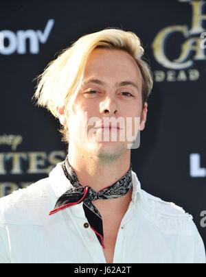 Los Angeles, CA, USA. 18. Mai 2017. Riker Lynch im Ankunftsbereich für Fluch der Karibik: tote Männer erzählen keine Geschichten Premiere, der Dolby Theater in Hollywood und Highland Center, Los Angeles, CA 18. Mai 2017. Bildnachweis: Elizabeth Goodenough/Everett Collection/Alamy Live-Nachrichten Stockfoto