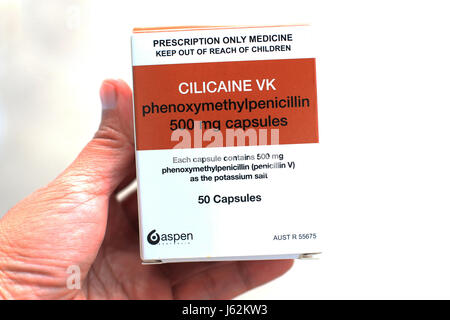 Cilicaine VK Phenoxymethylpenicillin 500 mg Kapseln Stockfoto