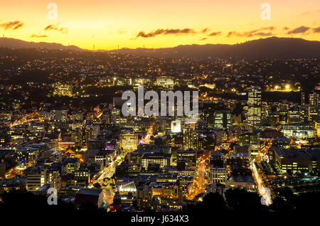 Wellington, New Zealand - April 14,2016: Sonnenuntergang von Mount Victoria in Neuseeland Stockfoto