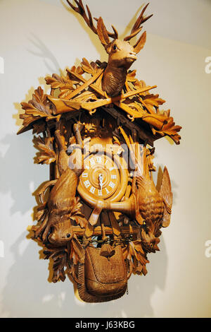 Michigan Frankenmuth, Bavarian Inn, Restaurant Restaurants Essen Essen Essen Café Cafés, Küche, deutsche ethnische Gemeinschaft, Jäger Kuckucksuhr, Hirsch, gekreuzte Gewehre Stockfoto