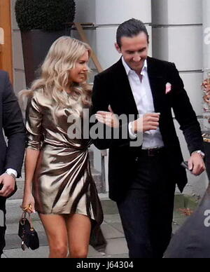 Sylvie Meis feiert Geburtstag und die Auseinandersetzung mit Charbel Aouad in Hamburg.  Mitwirkende: Sylvie Meis (van der Vaart), Charbel Aouad wo: Hamburg, Deutschland: 13. April 2017 Credit: WENN.com Stockfoto