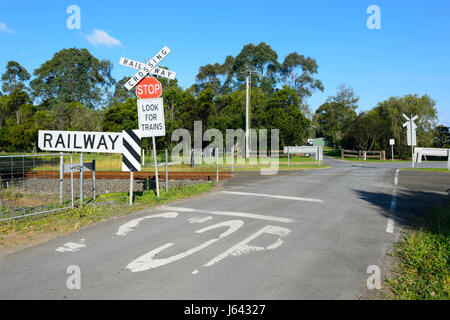 Ländliche Bahnübergang, Berry, New South Wales, Australia, New South Wales, Australien Stockfoto