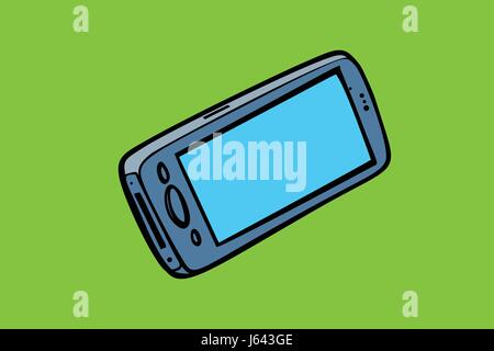 Smartphone Telefon isolieren, Gadgets und Elektronik. Comic-Buch Cartoon Pop Art Retro-Farbe Vektor Illustration Hand gezeichnet Stock Vektor