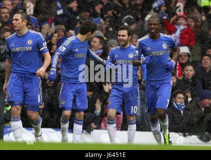 JUAN MATA feiert Ziel CHELSEA V ARSENAL LONDON ENGLAND UK 20. Januar 2013 Stockfoto