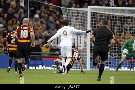 MICHU Partituren BRADFORD CITY V SWANSEA CITY WEMBLEY Stadion LONDON ENGLAND 24. Februar 2013 Stockfoto