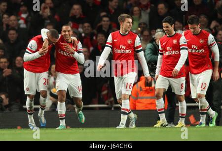 THEO WALCOTT feiert seine 3R ARSENAL V NEWCASTLE UNITED LONDON ENGLAND UK 29. Dezember 2012 Stockfoto