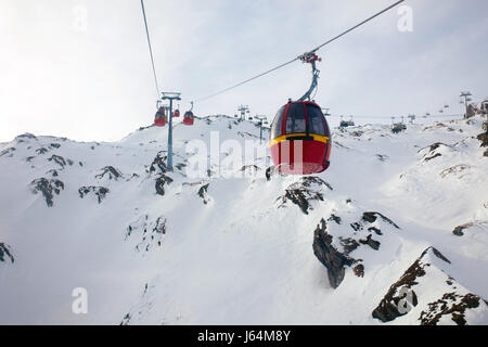 Seilbahn gehen zum Kitzsteinhorn Gipfel, Kaprun, Österreich Stockfoto