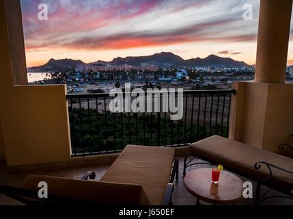 Aussicht vom Hotel Balkon von Cabo San Lucas. Stockfoto